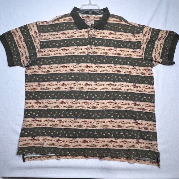 Woolrich Other - Woolrich Mens 2XL Fly Fishing Trout Polo Shirt Dad‎ Outdoor Theme